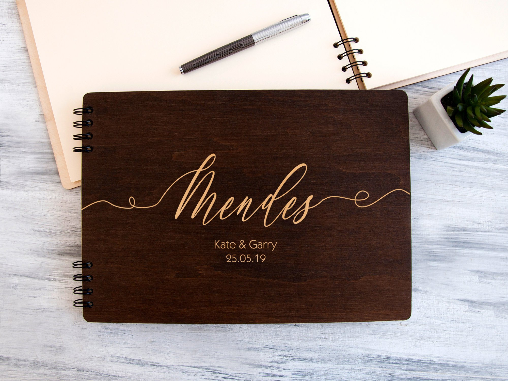 Wooden Wedding Reception Signing Book Engagement Party Bridal Shower