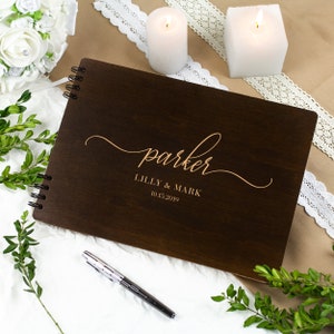 Wedding Guest Book Alternative Custom Wedding Guestbook Rustic Guest Book Personalized Wedding Guest Book Wooden Landscape Photo Guest Books image 4