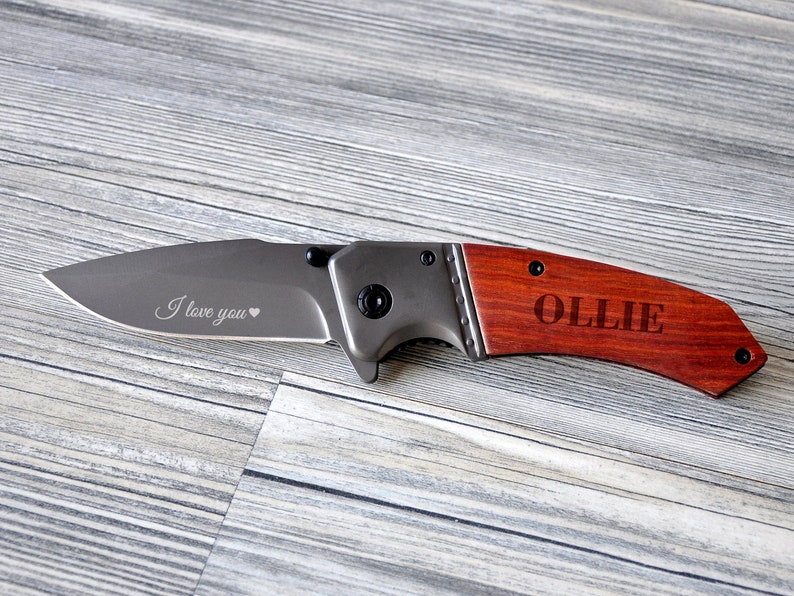 Custom Pocket Knife, Personalized Pocket Knife, Groomsmen Gift Ideas, Laser Engraved Knife Gift Box, Pocket Knife Engraved, Boyfriend Gift image 6