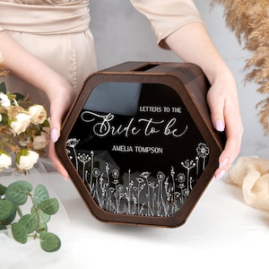 Briefe an die Braut Kundenspezifische hölzerne Brautduschbox personalisierte Adoptionsbox für die Braut, um Geschenke zu sein Elegante Braut-Box für Karten u. Geschenke