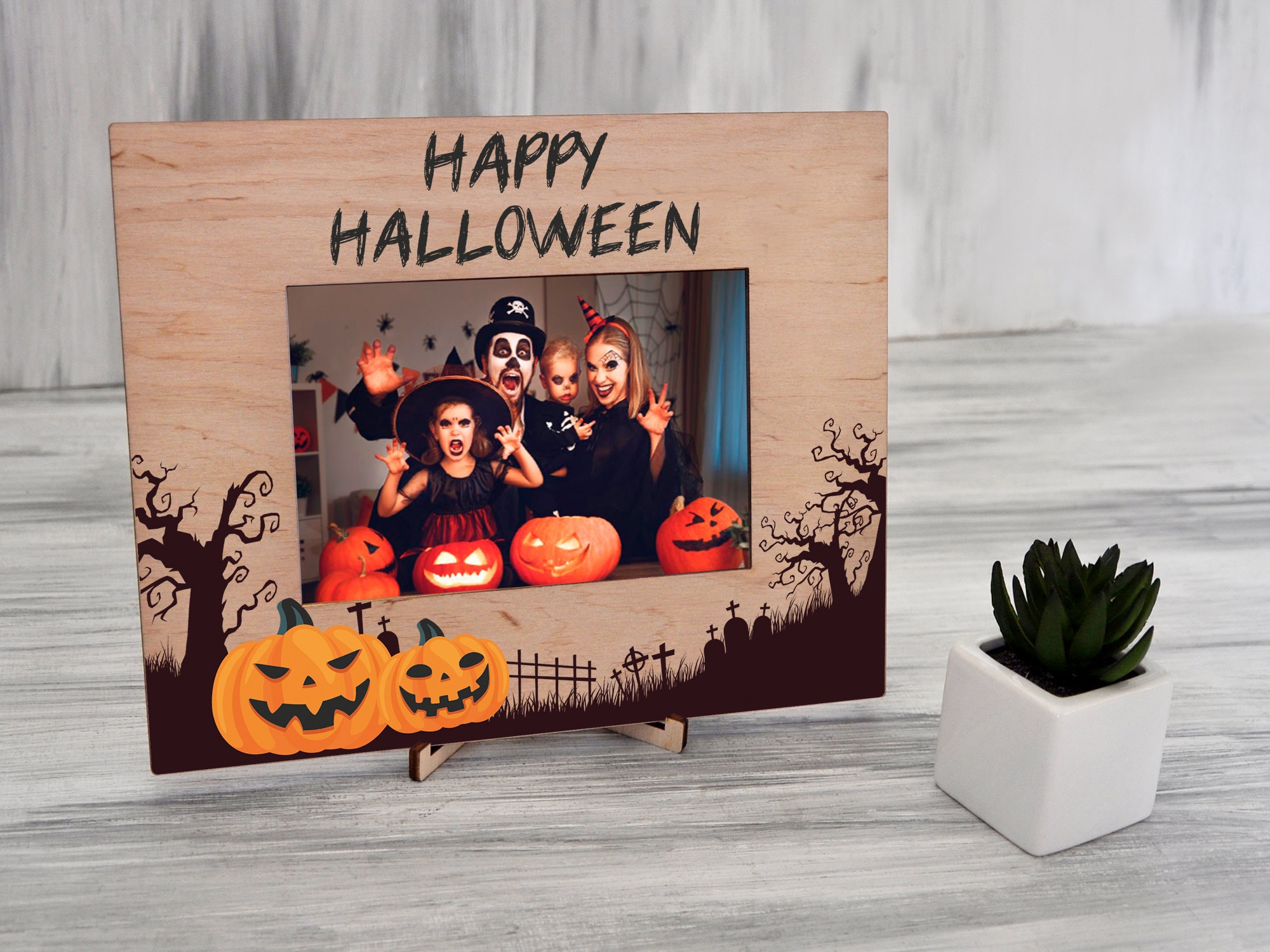 Personalized Picture Frame Happy Halloween Photo Frame 4x6 Etsy