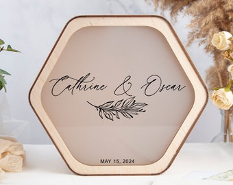 Personalized Wooden Envelope Box for Wedding Reception, Custom Box for Cards & Gifts, Couple Money Box, Wedding Card Box, Wedding Advice Box