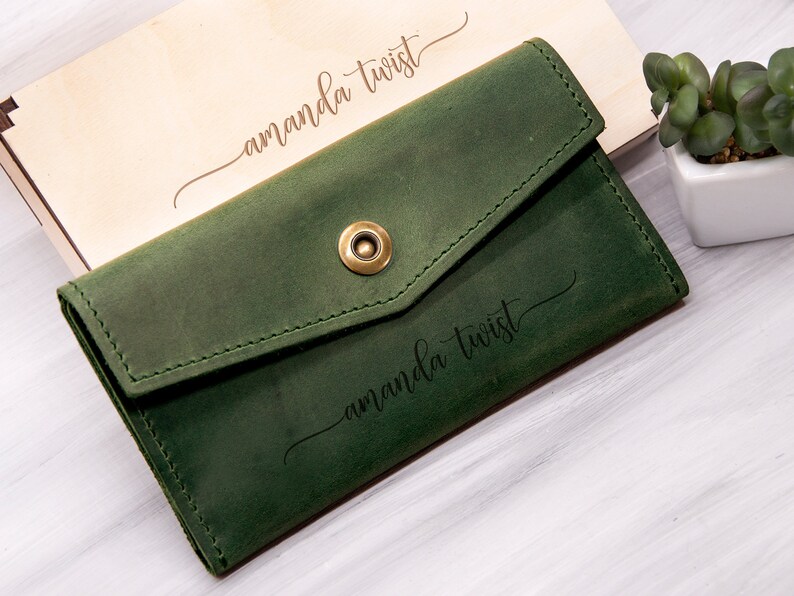 Personalized Leather Women Wallet Gift for Mom Unique Etsy