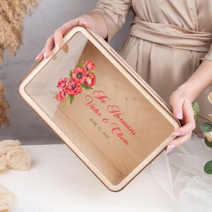 Scatola porta-ricordi per matrimonio per biglietti e regali - Scatola porta-buste personalizzata per matrimonio - Scatola porta-carte di fidanzamento - Decorazioni rustiche per matrimonio