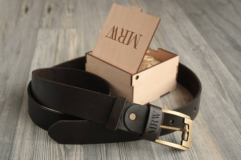 Custom Leather Belt Personalized Belt Personalized Gift for XL DarkBrown/Antique