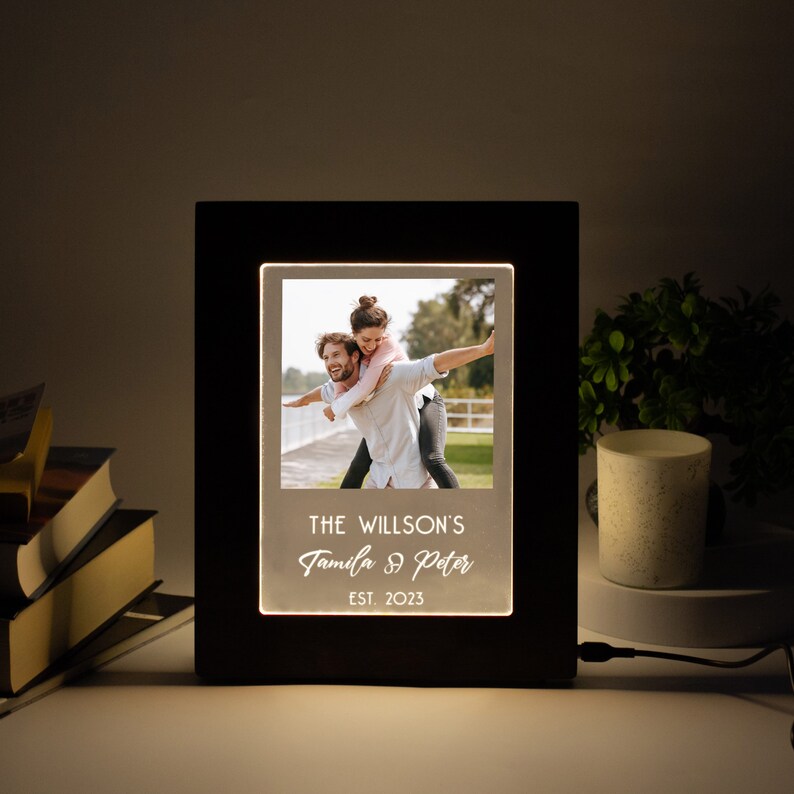 Wedding Photo Frame Custom Light up Frame With Family Photo Etsy