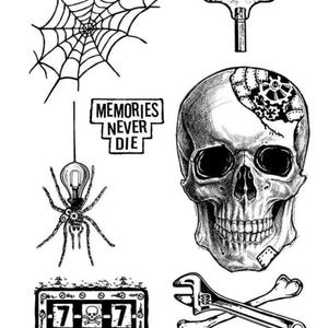 Stamperia Memories Never Die スタンプセット 7 個、Antonis Tzanidakis コレクション、スチームパンク、スタンピング、ミックス メディア、スクラップブッキング