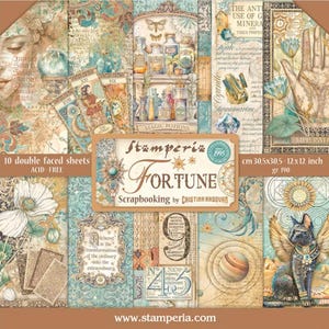 Stamperia 12x12 Fortune Cardstock - 10 Double Sided Papers - 12x12 - Fortune Collection - Cristina Radovan - Egyptian Papers - Pharaoh