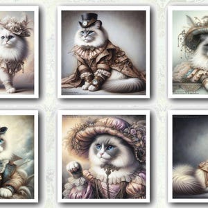 NIEUWE AANKOMST The AristoCats, 6 decoupagepapieren, 5,8 x 5,8 inch, Zuri Designs-decoupagepapier, scrapbooking, decoupage, decoupage katten, kattenfoto