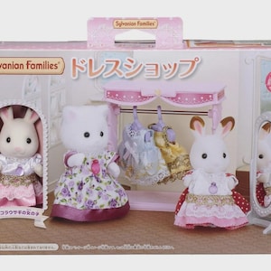 Sylvanian Families-jurkenwinkelset voor verzamelaars MI-77, exclusief voor Japan, zeldzame Calico Critters Boutique-speelset, kawaii-poppenhuis, Japan Epoch