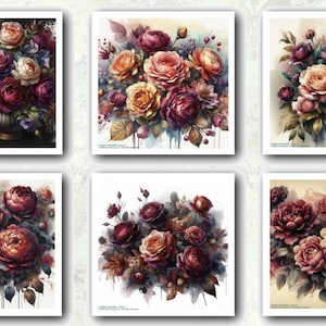 NIEUWE COLLECTIE Floral Rhapsody, 6 rijstpapiersoorten, 5,8 x 5,8 inch, Zuri Designs-decoupagepapier, scrapbooking, decoupage, meubelkunst, kunst aan de muur