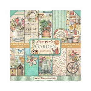 Stamperia Garden 12x12  paper pad - Double Sided Cardstock - 12x12 Cardstock