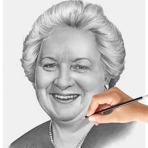 Hand Drawn Family Portrait From Photo, Personalized Gift for Mom, Dad or Grandparents, Custom Pencil Drawing, Memorial Portrait Commission