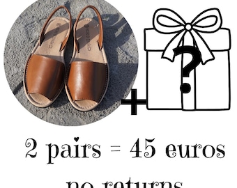 BOGO Surprise Bundle - Choose one, get one Mystery! Handmade Leather Avarcas Sandals: Spanish Summer Shoes.