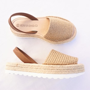 Jute leather sandals. Espadrilles. Flatform menorquinas avarcas. Handmade leather shoes. IBIZA sandals. Comfortable sandals. Various Colors