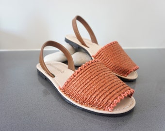 Women flat sandals / Vegan pumpkin sandals made with spanish jute / Shipping free / Soft and naturals materials!