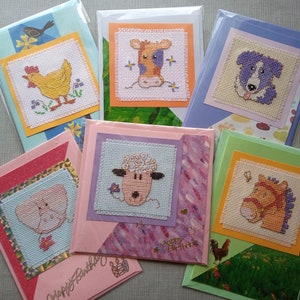 Cartes de point de croix complètes animaux de la ferme