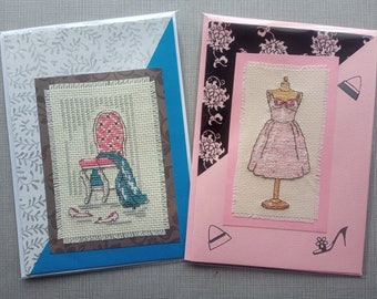 Boudoir - Completed Cross Stitch Cards