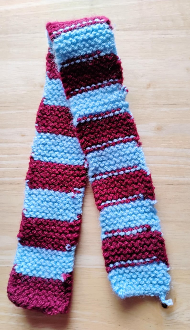 Bear Scarves - Stripe Blue and Burgandy