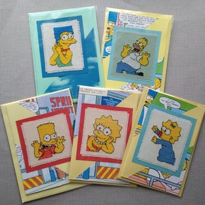 Les Simpsons - Cartes de point de croix terminées