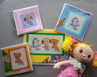 Andy Pandy -  Completed Cross Stitch Cards