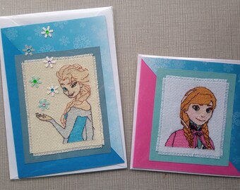 Frozen - Completed Cross Stitched Cards