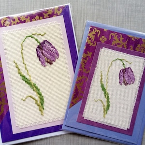 Cartes de point de croix à compléter Violet Fritillary