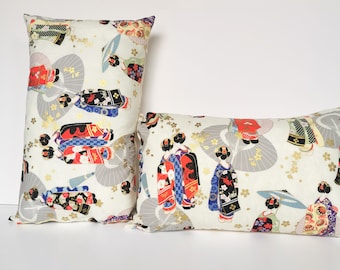 Cushion cover, light beige, japanese fabric, rectangular cover, 30 x 50 cm , 12&quot; x 20 &quot;