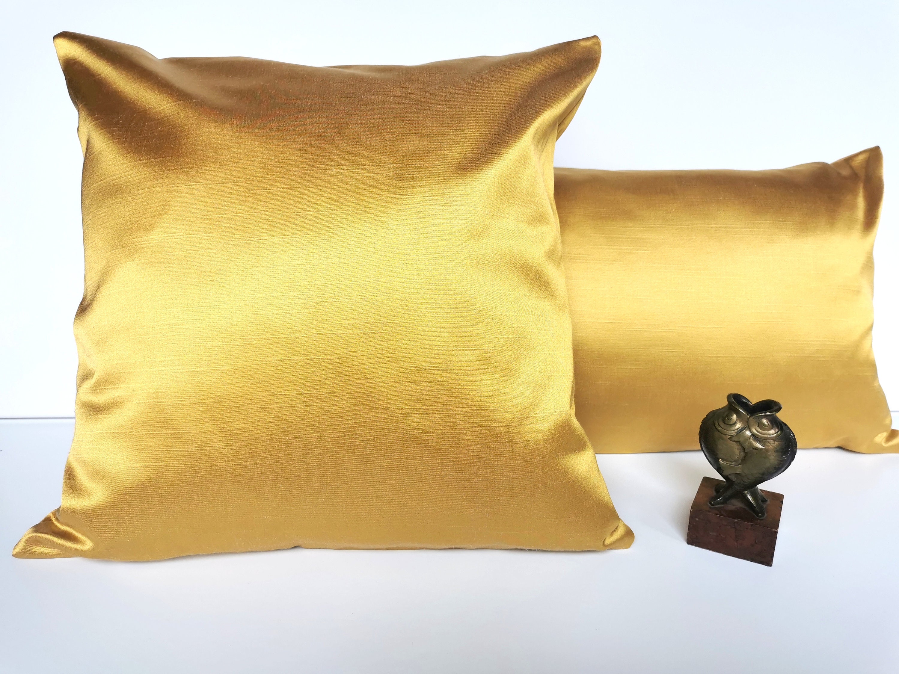 Housse de Coussin Doré, L'or Recto - Verso, Uni Carré ou Rectangulaire Au Choix