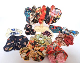 Elastici per capelli realizzati con tessuti tradizionali giapponesi, cotone, elastici per capelli. Elastici per capelli