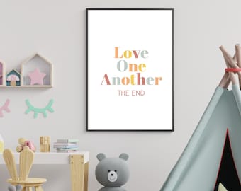 Love One Another Art Print | Kids Room Decor (Digital Download)