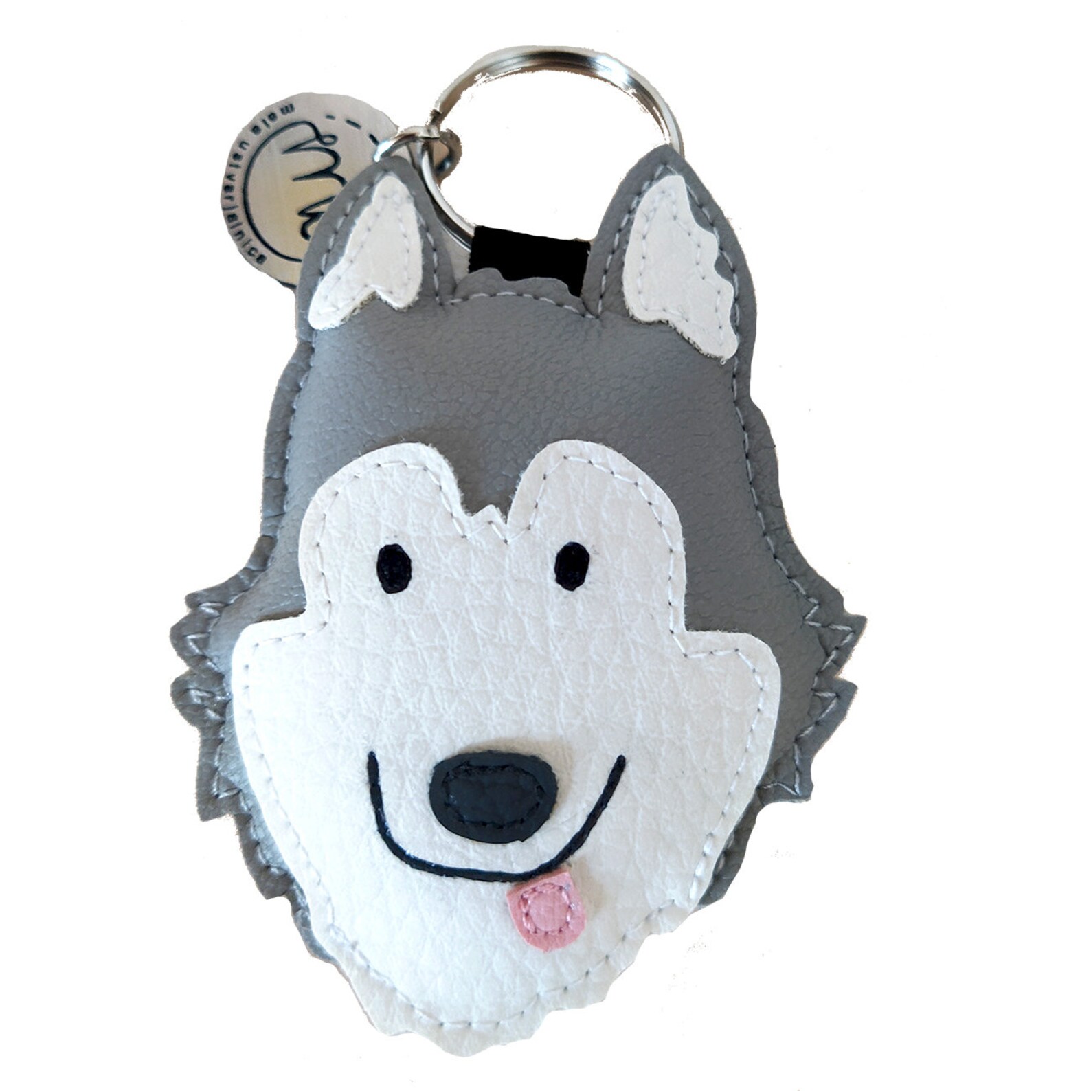 Cute Husky Keychain Husky Bag Charm Dog Keychain Grey & Etsy