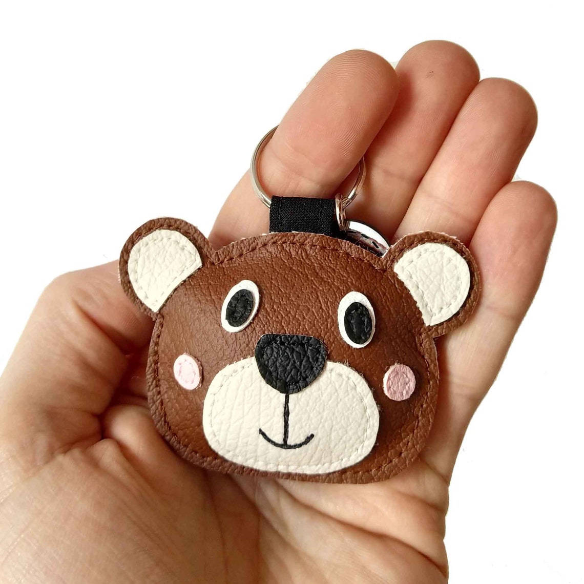 Lovely Bear Keychain Animal Keychain Bear Bag Charm Faux Etsy