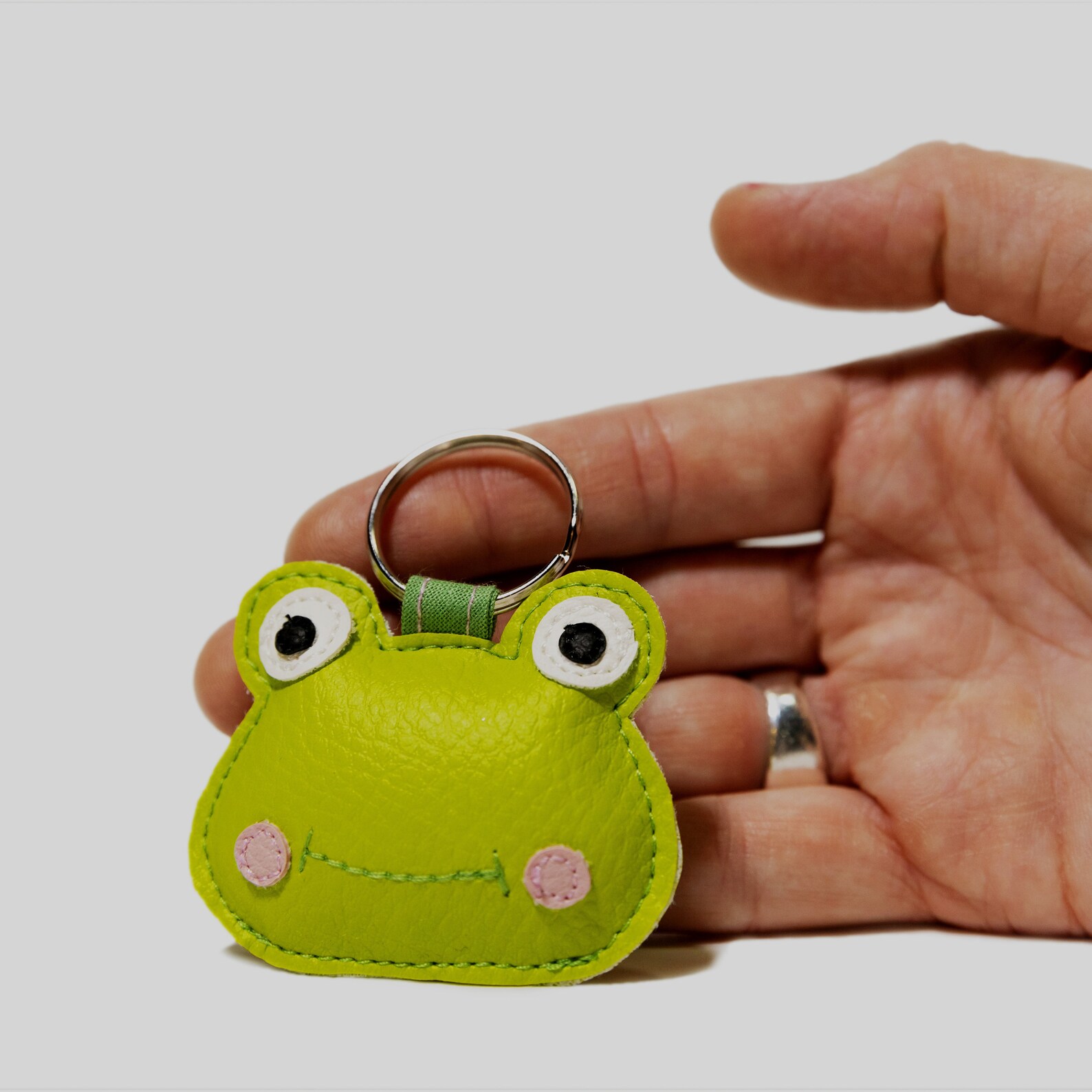 Cute Frog Keychain Frog Bag Charm Green Frog Faux Leather Etsy