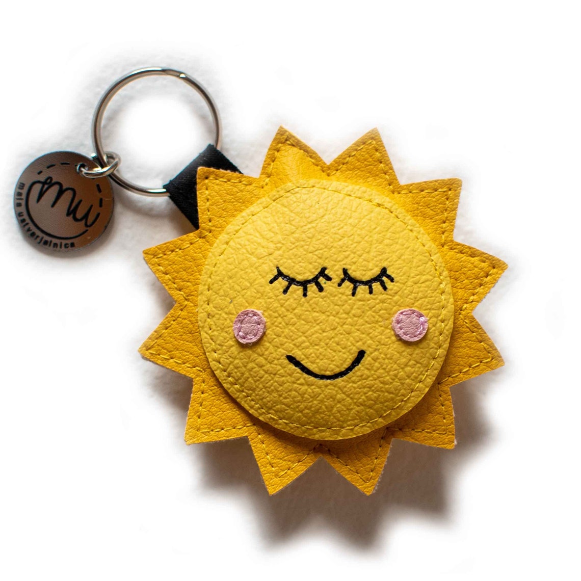 Lovely Sun Keychain Sun Keychain Sun Bag Charm Faux Leather Etsy
