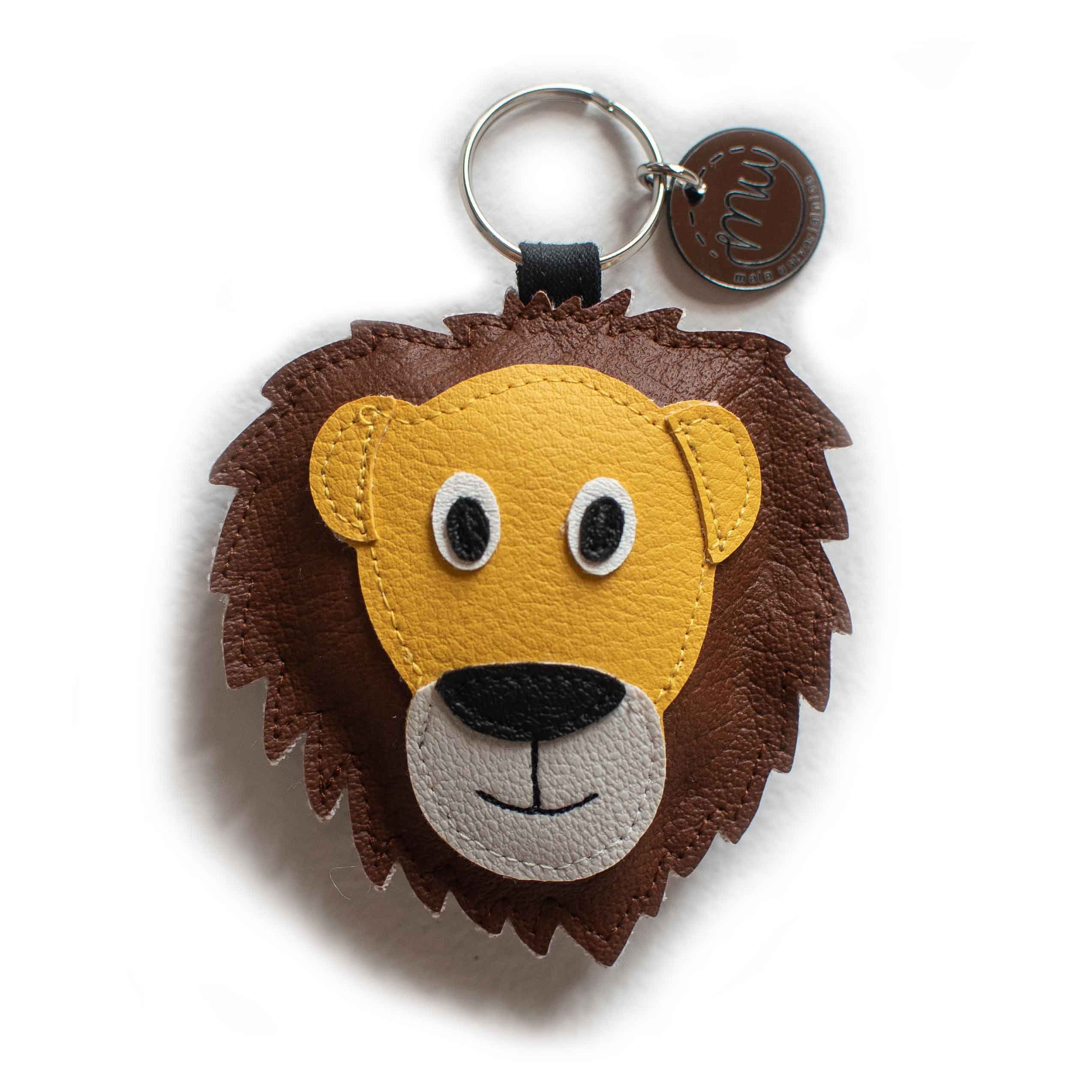 Louis Vuitton leather cute lion keychain