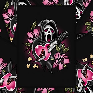 Scream Inspired Ghostface Tattoo Flash Print A3/A4