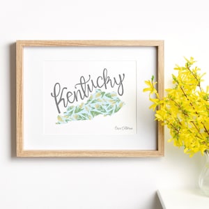State of Kentucky, State Art, Einweihungsgeschenk Erstes Zuhause, Paare Geschenk, Goldrute Pflanze