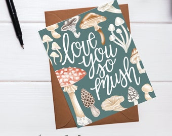 Love you so mush card - Cute I love you Cards - Notecard sets - Nature Notecards - Anniversary Cards - Love Cards - Forest Card