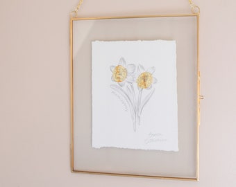 Narcissus Flower, December Birth Flower, 50th Birthday Gift for Women, Mom Gift