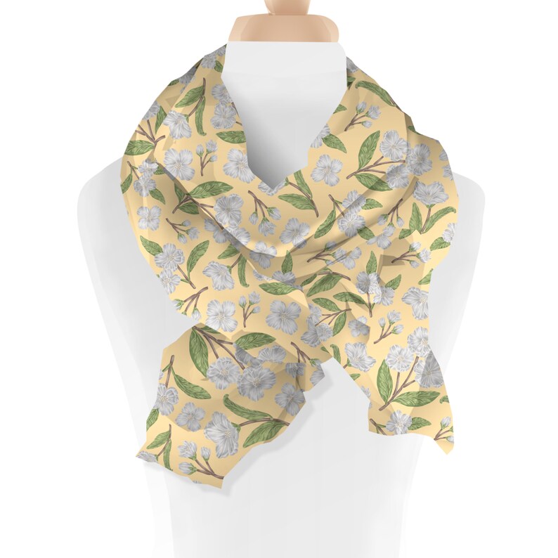 Mock Orange Floral Scarf Idaho State Flower Idaho State Flower Syringa Flower Scarf Moving Away Gift for her image 6