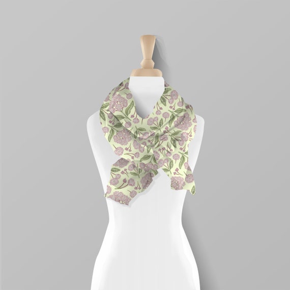 Mountain Laurel Floral Pattern Scarf Connecticut State Etsy