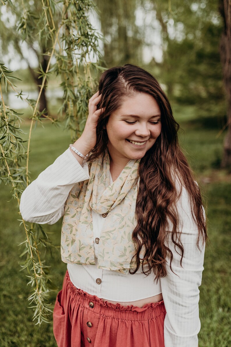 Mock Orange Floral Scarf Idaho State Flower Idaho State Flower Syringa Flower Scarf Moving Away Gift for her image 2