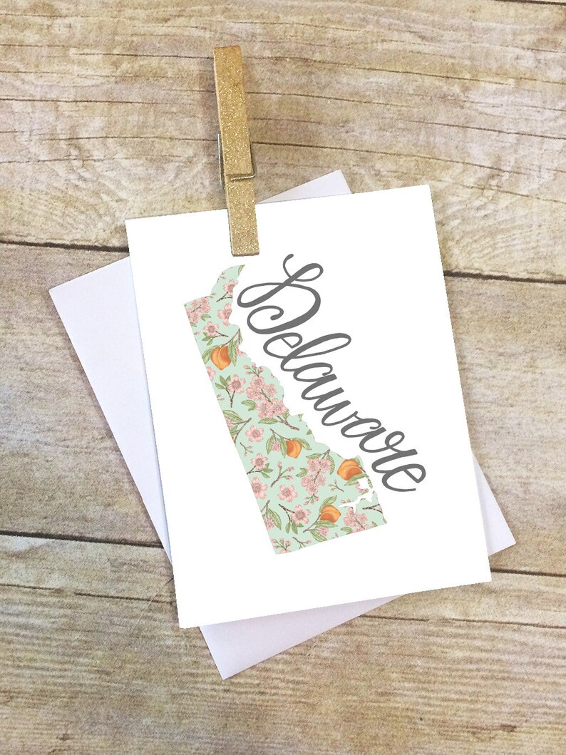 Delaware State Map Illustrated Folded Card