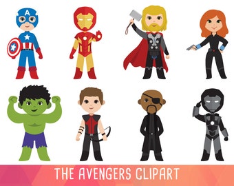 Super Hero Clip art, Revengers sticker, Superhero sticker, digital clipart, Marvel comic, Instant Download PNG - Free commercial use