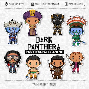 Panther Superhero Clipart: African Warrior PNG (Digital Download)