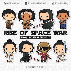 Space wars Clip art set 4, space party, space clipart, space character cartoon, Space Wars sticker, space cartoon - Christmas clipart