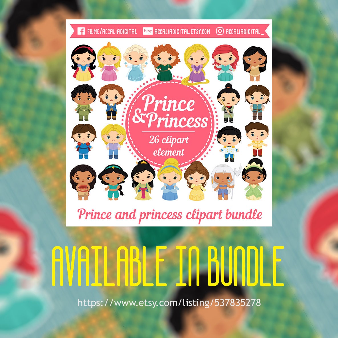 Disney Prince Clip art Cute prince sticker Disney party | Etsy
