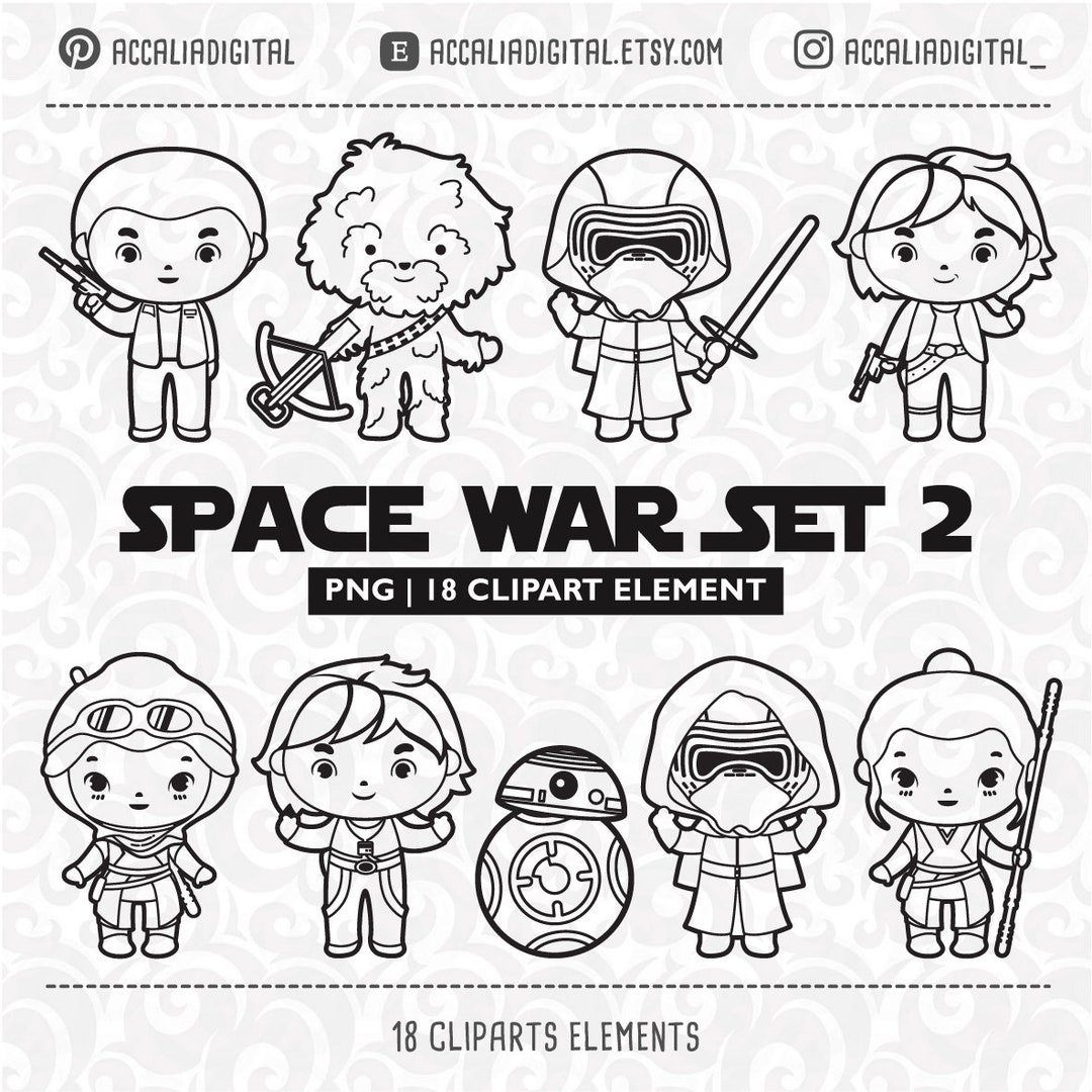 Space Wars Digital Clip Art Space Wars Clipart Instant -  Denmark