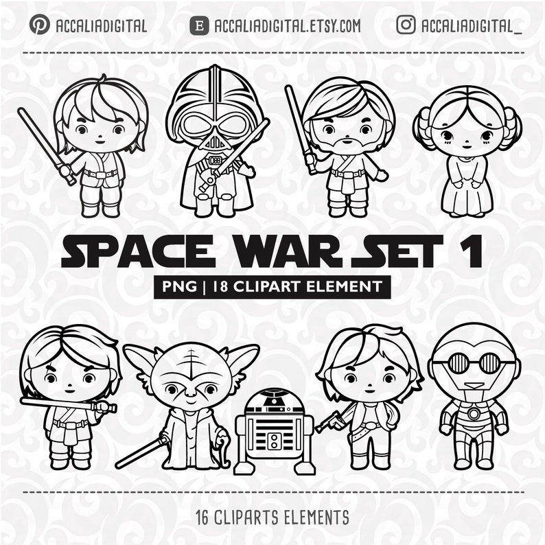 Space wars svg, Space Wars cut file, space character cartoon, space sticker, space war vector, space war silhouette Christmas clipart image 1